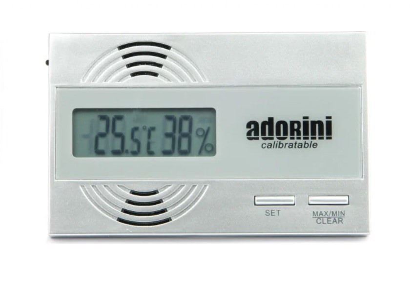 Adorini digitális higrométer és hőmérő – ezüst színű, Swiss Sensirion érzékelővel